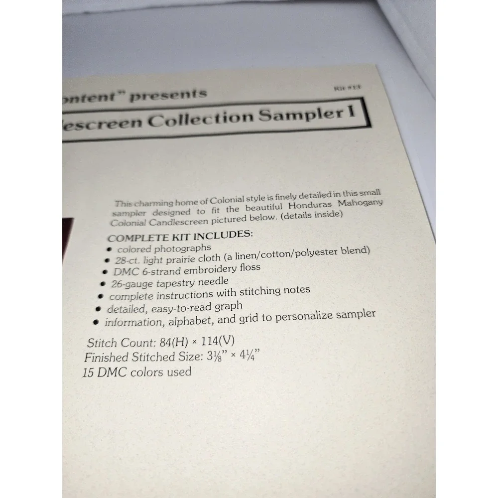 Complete Colonial Candlescrren Collection Sampler 1 kit linen‎ historical